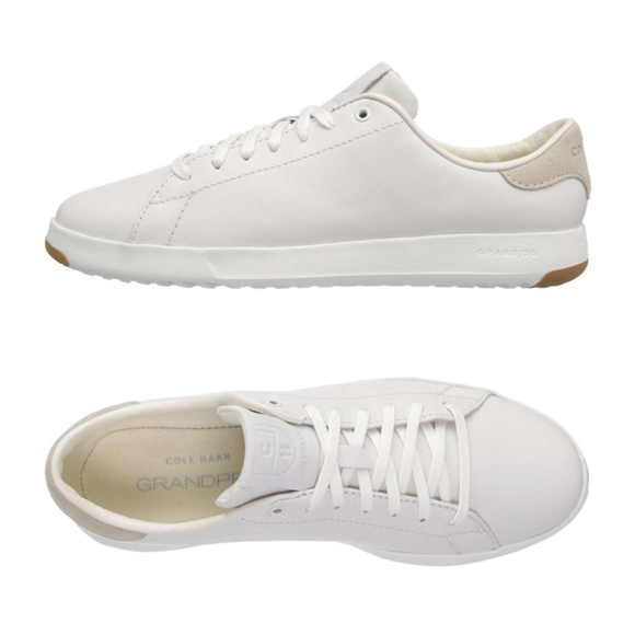 Cole Haan GrandPro Tennis White Leather Sneakers - Picture 4 of 12